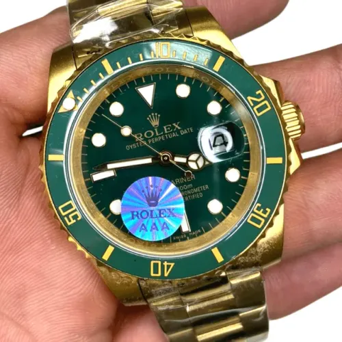 Rolex Submariner Date Dourado E Verde Automático Premium C Garantia