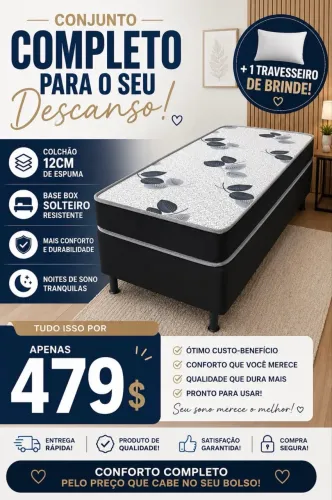 CONJUNTO SOLTEIRO COMPLETO ? R$479,00