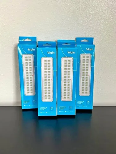 Luminária de Emergência Elgin 30 LEDs Bivolt Branca NOVO A PRONTA ENTREGA