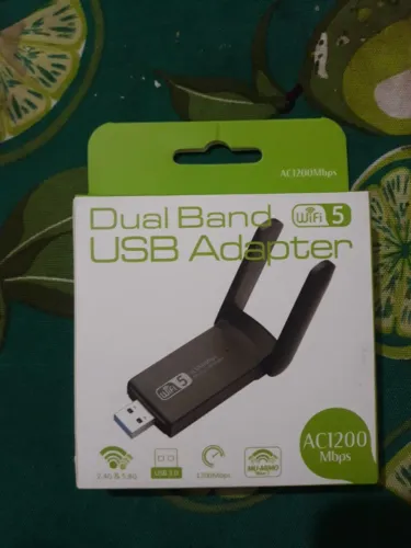 Adaptador USB Wireless Dual Band WiFi 5 2.4 & 5 GHz com 2x antena AC1200