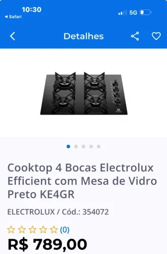 Cooktop Eletrolux