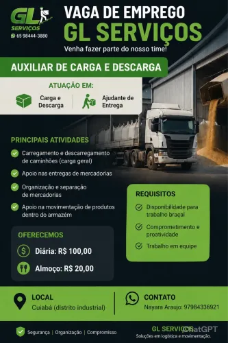 AUXILIAR DE CARGA E DESCARGA ( leia bem o anúncio)