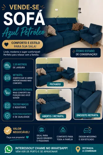 Sofá azul petróleo
