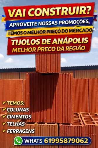 O melhor de Brasília e região - tijolos de anapolis milheiro a vista R$1.000