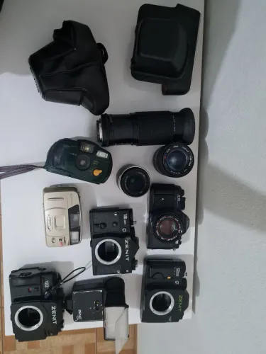 Lote de fotografia antigo com cameras e lentes