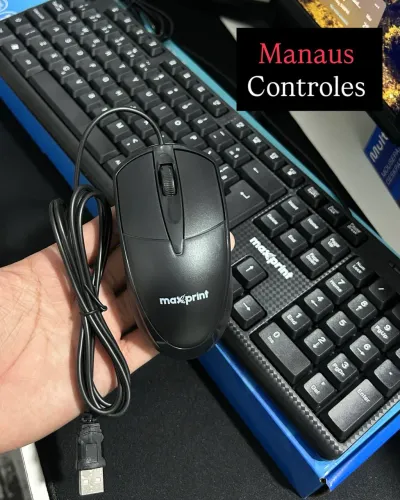 Kit Teclado e Mouse USB 2.0 MaxPrint Padrão Abnt 2 107 Teclas
