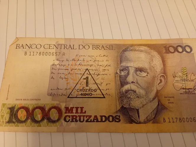 Nota 1000 cruzados Machado de Assis