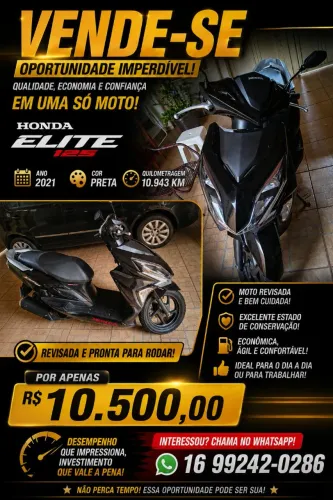 Vende-se moto Honda Elite 125