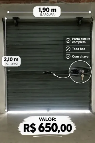 Porta esteira em perfeito estado, tem chave. 2,10×1,90