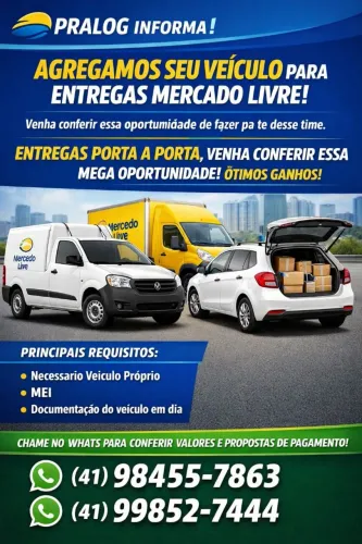 Venha agregar seu veículo conosco. Mercado livre em campina grande do sul.
