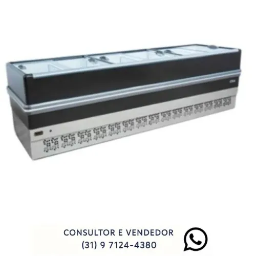 Ilha de Congelados 3M Vidro Reto Polar 220v