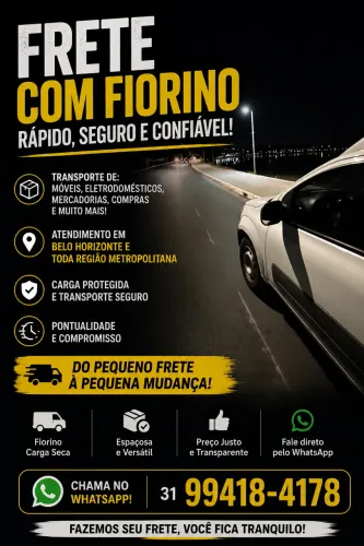 FRETE RÁPIDO COM FIORINO | BH E RMBH