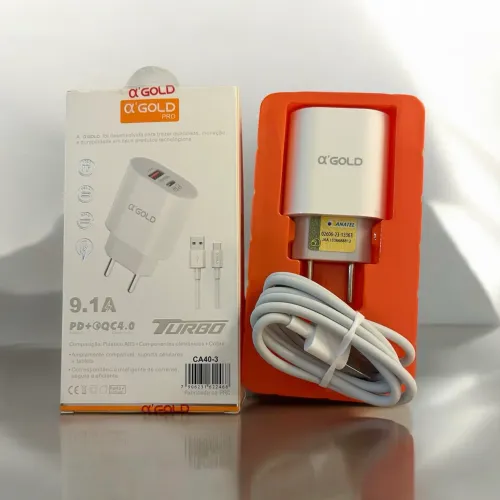 Carregador Turbo 9.1A ?GOLD PRO ? PD + QC4.0 ? Android USB-C