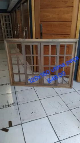 Janela correr 4folhas 120x160 madeira itauba 