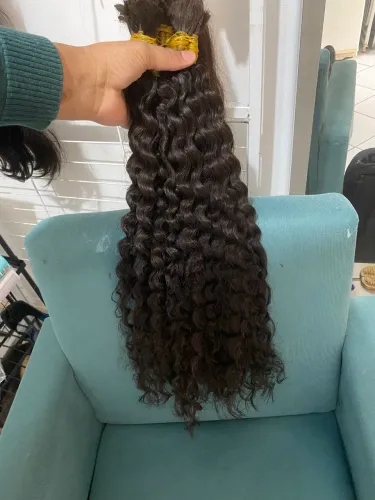 Cabelo humano cacheado 70 cm