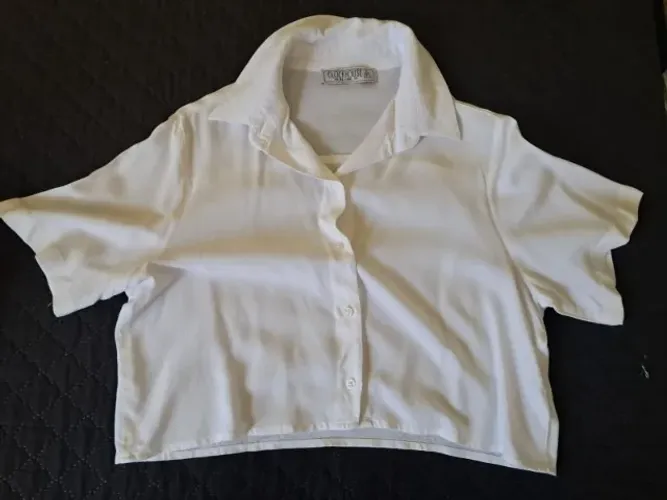 Camisa cropped social branca