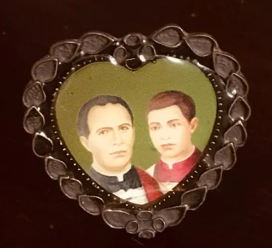 Mini porta-retrato dos beatos Padre Manuel e Coroinha Adiíio - católicos