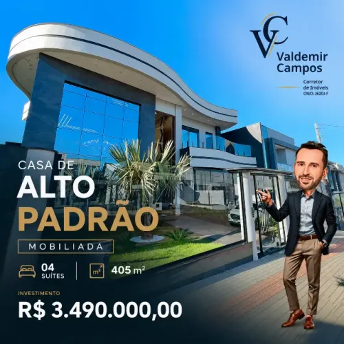 Casa de Alto Padrão Mobiliada com 4 Suítes e Piscina à Venda em Chapecó