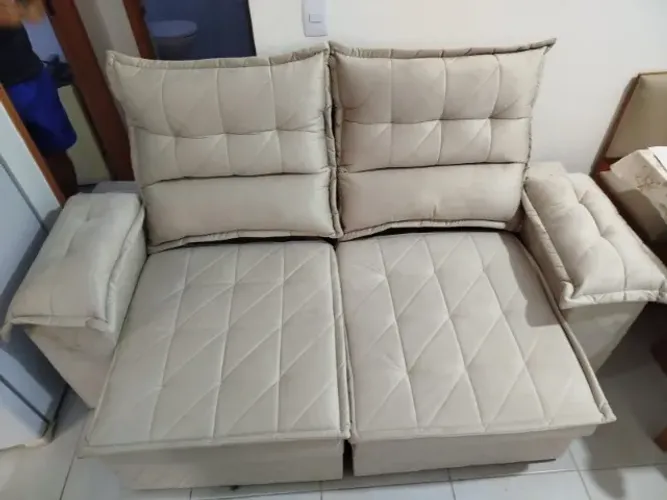Sofá Retrátil 2,10m Molas E Espuma D33