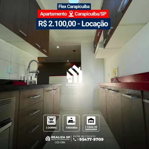 Apartamento Para Locação 48m² Condomínio Flex Carapicuíba SP