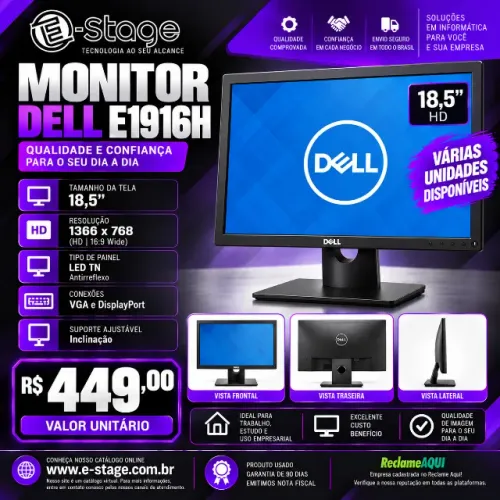 Monitor Dell E1916H Widescreen HD 18,5 pol