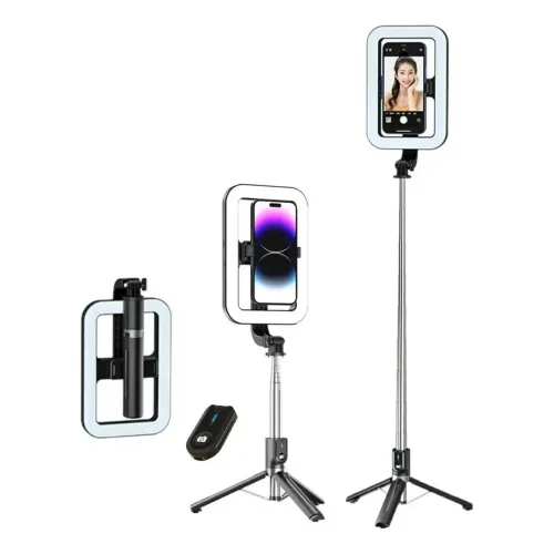 Ring Light Luminária Led 3 Cores Bastão De Tripe Bluetooth
