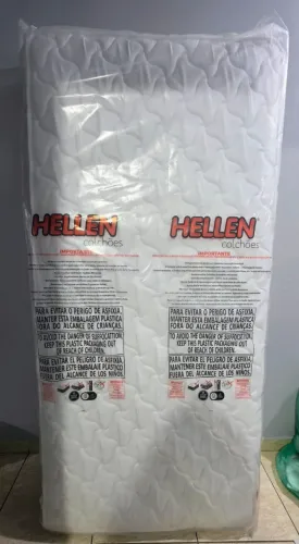 Colchão Solteiro Hellen Espuma D33 Millenium 88x188x19cm Bege/Branco c/ Pillow top