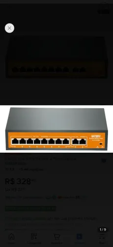 Switch Poe 8 Portas , Poe 2 , Portas Uplink 10/100mbps