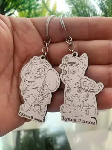 Chaveiro personalizado em mdf patrulha canina