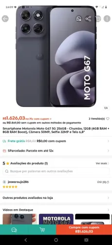 Vendo moto g67