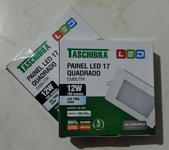 2 Paineis led 17 quadrados de embutir