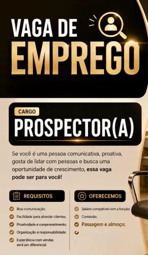 VAGA DE EMPREGO em vendas (captador de clientes)