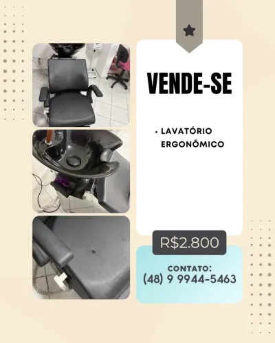 ? Lavatório Ergonômico para Salão de Beleza - Excelente Estado