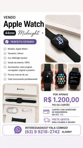 Apple Watch SE 44mm acompanha carregador e caixa