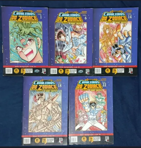 Cavaleiros do Zodíaco mangás vol 1, 6, 14, 18, 22