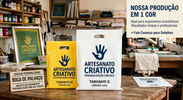 Sacolas boca de palhaço personalizadas