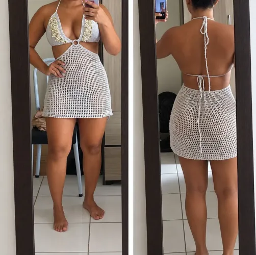 Vendo vestido de croche, usado apenas 1 vez