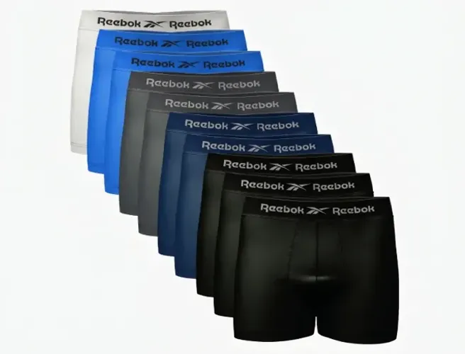 Kit com 10 Cuecas Boxer Reebok Original Sem Costura - Tamanho G