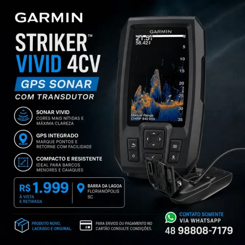 Sonar garmim gps com transdutor 
