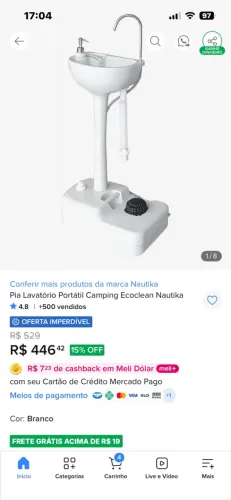 Pia portátil compact movel