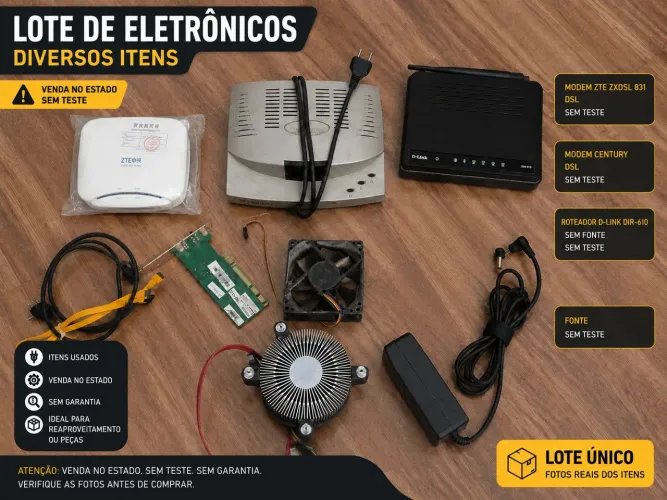 Lote de eletrônicos / No Estado