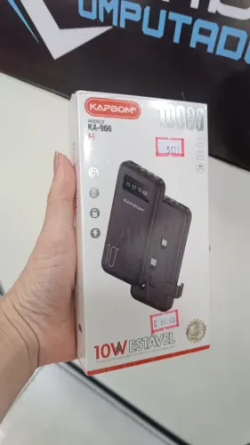 Power Bank Ka-966 10000mah Com Cabos, Carregador Portátil 10mil Visor Loja Coimbra Entrega