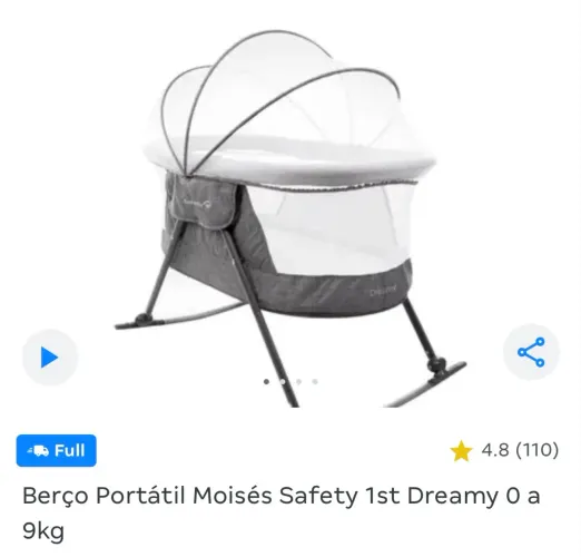 Berço portátil moisés Safety 1st / usado 