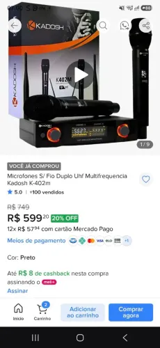 Microfone kadosh original metade do valor novo