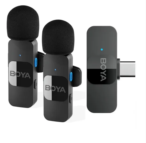 Sistema Duplo de Microfone Lapela Boya By-v20