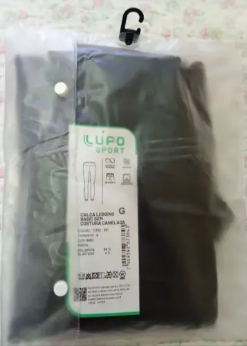 Legging Lupo NOVA, sem costura e canelada, Cor Preta G