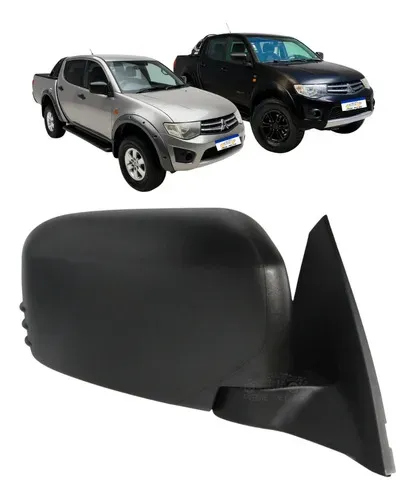 Retrovisor Mitsubishi Triton 2009 A 2017 Preto Texturizado
