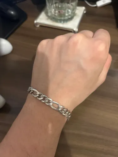 Pulseira de prata 925 italiana maciça estilo 3x1
