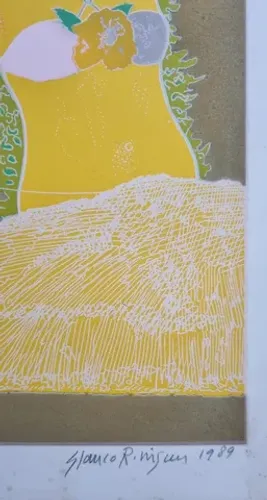 Coleção, gravura antiga artista Glauco Rodrigues, antiguidades