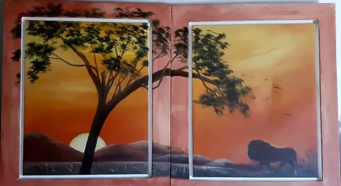 Dois lindos Quadros que juntos compõe bela Paisagem